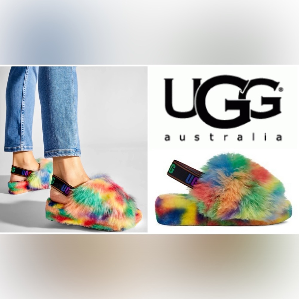 🆕🌈🆕 UGG NEW FLUFF PRIDE SLIPPER 🆕🌈🆕